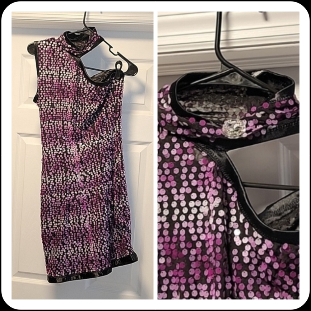 Collared, Off The Shoulder Cocktail Dress - MED/LARGE STRETCH